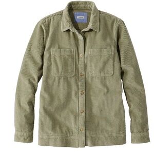 L.L. Bean Women's Olive Corduroy Shirt Jacket